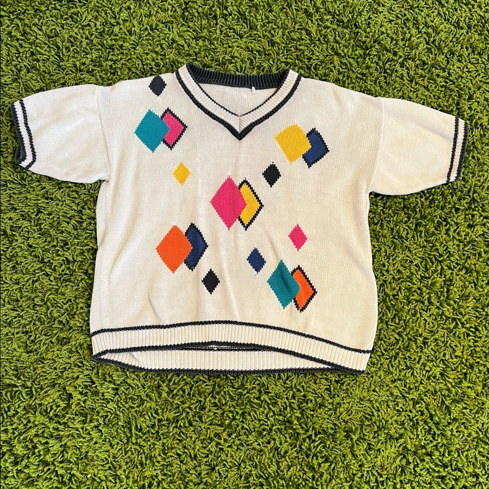 Vintage 80s Geometric Knit Sweater